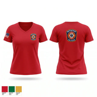 Womens Short Sleeve Vneck Shirt, North McCreary Fire & Rescue, Fire Department, Teamtime, Team time, sublimation, custom sports apparel, team uniforms, spirit wear, spiritwear, sports uniforms, custom shirts, team store, custom team store, fundraiser sports, apparel fundraiser