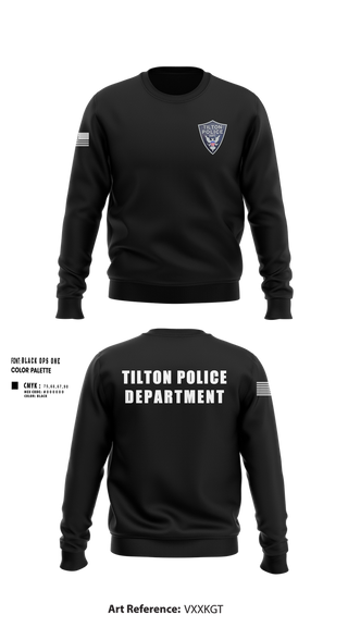 Crew Neck Sweatshirt, Tilton Police Department, Police, Teamtime, Team time, sublimation, custom sports apparel, team uniforms, spirit wear, spiritwear, sports uniforms, custom shirts, team store, custom team store, fundraiser sports, apparel fundraiser