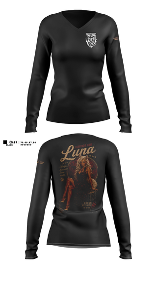 Womens Long Sleeve Vneck Shirt, C.s.nine tails, E-Sports, Teamtime, Team time, sublimation, custom sports apparel, team uniforms, spirit wear, spiritwear, sports uniforms, custom shirts, team store, custom team store, fundraiser sports, apparel fundraiser