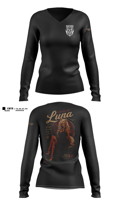 Cerberus unit Women's Long Sleeve V-neck Shirt - 21
