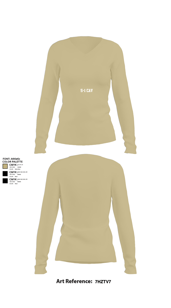 Womens Long Sleeve Vneck Shirt, 5-1 cav, Army, Teamtime, Team time, sublimation, custom sports apparel, team uniforms, spirit wear, spiritwear, sports uniforms, custom shirts, team store, custom team store, fundraiser sports, apparel fundraiser