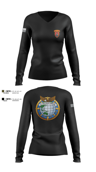 Womens Long Sleeve Vneck Shirt, 5th SFAB, , Teamtime, Team time, sublimation, custom sports apparel, team uniforms, spirit wear, spiritwear, sports uniforms, custom shirts, team store, custom team store, fundraiser sports, apparel fundraiser