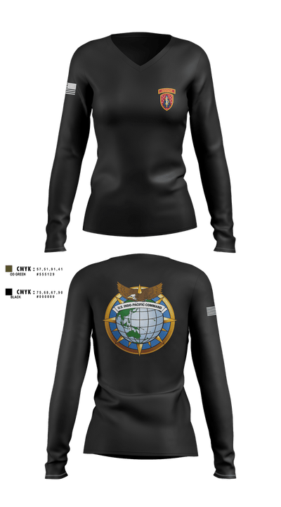 5th SFAB 654961 Women's Long Sleeve V-neck Shirt - 7