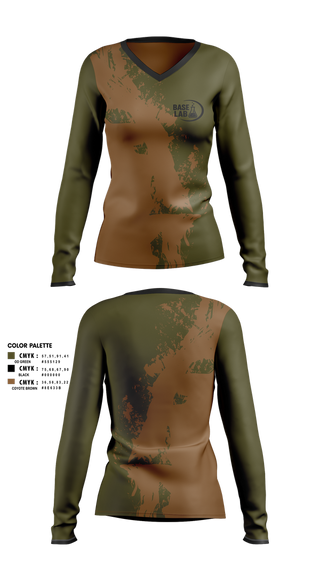 Womens Long Sleeve Vneck Shirt, BaseLab, , Teamtime, Team time, sublimation, custom sports apparel, team uniforms, spirit wear, spiritwear, sports uniforms, custom shirts, team store, custom team store, fundraiser sports, apparel fundraiser