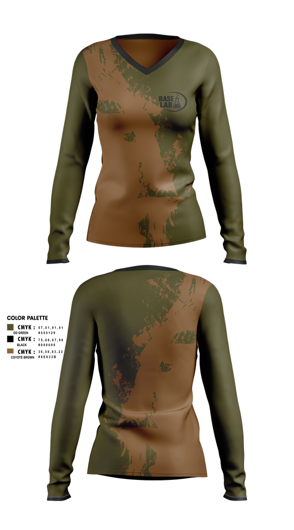 Womens Long Sleeve Vneck Shirt, BaseLab, , Teamtime, Team time, sublimation, custom sports apparel, team uniforms, spirit wear, spiritwear, sports uniforms, custom shirts, team store, custom team store, fundraiser sports, apparel fundraiser