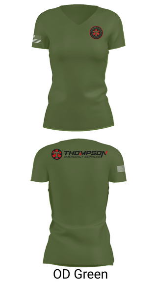 Womens Short Sleeve Vneck Shirt, Thompson EMS, , Teamtime, Team time, sublimation, custom sports apparel, team uniforms, spirit wear, spiritwear, sports uniforms, custom shirts, team store, custom team store, fundraiser sports, apparel fundraiser