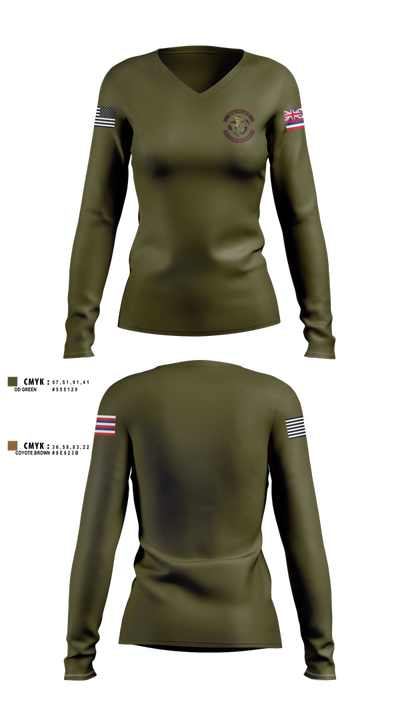 150th Electromagnetic Warfare Squadron 66679137 Women's Long Sleeve V-neck Shirt - 2