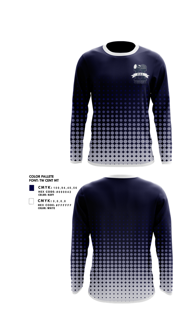 Long Sleeve Performance Shirt, Hamilton PAL Cheer, Cheer, Teamtime, Team time, sublimation, custom sports apparel, team uniforms, spirit wear, spiritwear, sports uniforms, custom shirts, team store, custom team store, fundraiser sports, apparel fundraiser