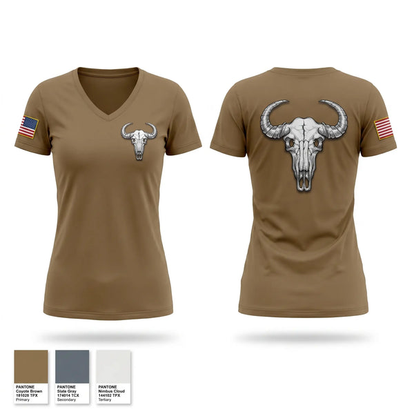 Womens Short Sleeve Vneck Shirt, Buffalos, Army, Teamtime, Team time, sublimation, custom sports apparel, team uniforms, spirit wear, spiritwear, sports uniforms, custom shirts, team store, custom team store, fundraiser sports, apparel fundraiser