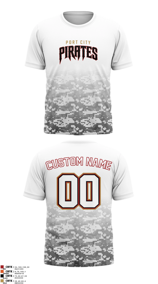 Short Sleeve Performance Shirt, Port City Pirates, Baseball, Teamtime, Team time, sublimation, custom sports apparel, team uniforms, spirit wear, spiritwear, sports uniforms, custom shirts, team store, custom team store, fundraiser sports, apparel fundraiser