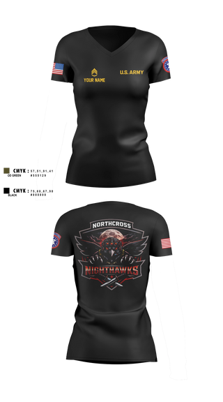 Womens Short Sleeve Vneck Shirt, Northcross Recruiting Station, Army, Teamtime, Team time, sublimation, custom sports apparel, team uniforms, spirit wear, spiritwear, sports uniforms, custom shirts, team store, custom team store, fundraiser sports, apparel fundraiser