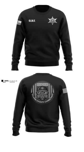 Crew Neck Sweatshirt, Volusia County CERT, Police, Teamtime, Team time, sublimation, custom sports apparel, team uniforms, spirit wear, spiritwear, sports uniforms, custom shirts, team store, custom team store, fundraiser sports, apparel fundraiser