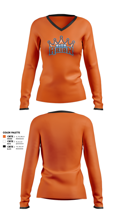 Foxes Fastpitch Women's Long Sleeve V-neck Shirt - 3
