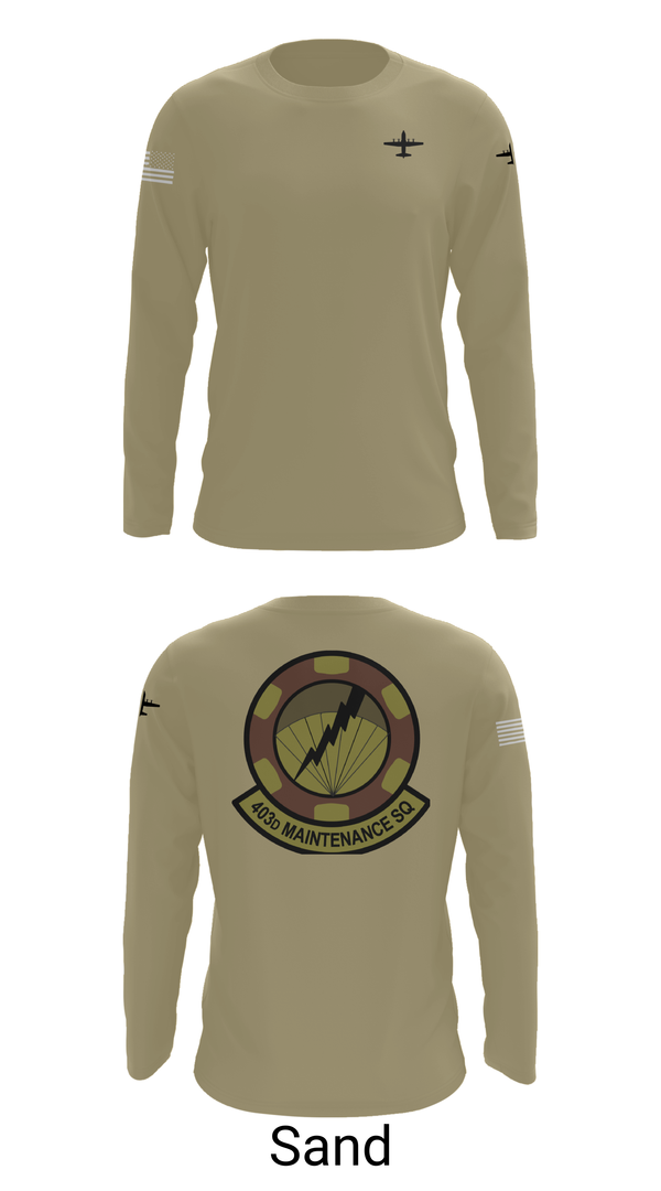 Long Sleeve Performance Shirt, 403 Maintenance Sqd, Air Force, Teamtime, Team time, sublimation, custom sports apparel, team uniforms, spirit wear, spiritwear, sports uniforms, custom shirts, team store, custom team store, fundraiser sports, apparel fundraiser