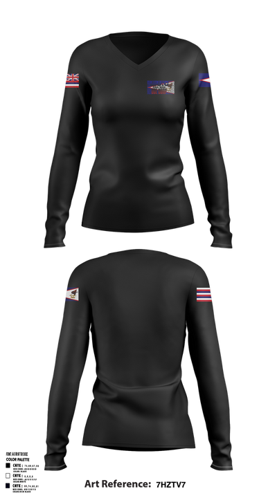 UCE CORP 36699732 Women's Long Sleeve V-neck Shirt - 1