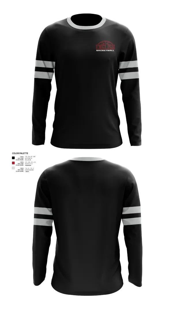 Long Sleeve Performance Shirt, Lynn English, Men's Basketball, Teamtime, Team time, sublimation, custom sports apparel, team uniforms, spirit wear, spiritwear, sports uniforms, custom shirts, team store, custom team store, fundraiser sports, apparel fundraiser