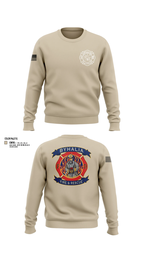 Crew Neck Sweatshirt, Byhalia Fire and Rescue, Fire Department, Teamtime, Team time, sublimation, custom sports apparel, team uniforms, spirit wear, spiritwear, sports uniforms, custom shirts, team store, custom team store, fundraiser sports, apparel fundraiser