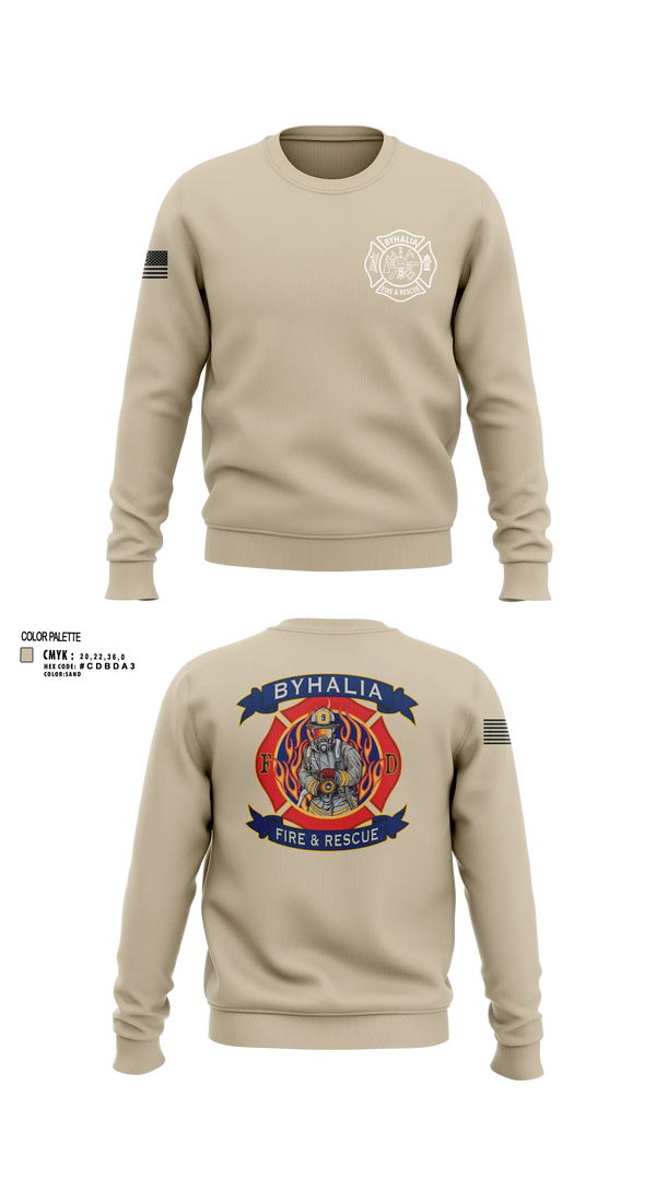 Crew Neck Sweatshirt, Byhalia Fire and Rescue, Fire Department, Teamtime, Team time, sublimation, custom sports apparel, team uniforms, spirit wear, spiritwear, sports uniforms, custom shirts, team store, custom team store, fundraiser sports, apparel fundraiser