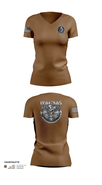 HSM-78 87869362 Women's Short Sleeve V-neck Shirt - 100