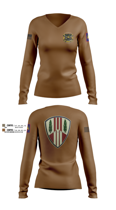 107th MP Company 21202425 Women's Long Sleeve V-neck Shirt - 1