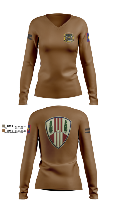 Womens Long Sleeve Vneck Shirt, 107th MP Company, , Teamtime, Team time, sublimation, custom sports apparel, team uniforms, spirit wear, spiritwear, sports uniforms, custom shirts, team store, custom team store, fundraiser sports, apparel fundraiser