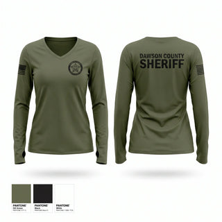 Womens Long Sleeve Vneck Shirt, Dawson County Sheriff’s Office, Police, Teamtime, Team time, sublimation, custom sports apparel, team uniforms, spirit wear, spiritwear, sports uniforms, custom shirts, team store, custom team store, fundraiser sports, apparel fundraiser