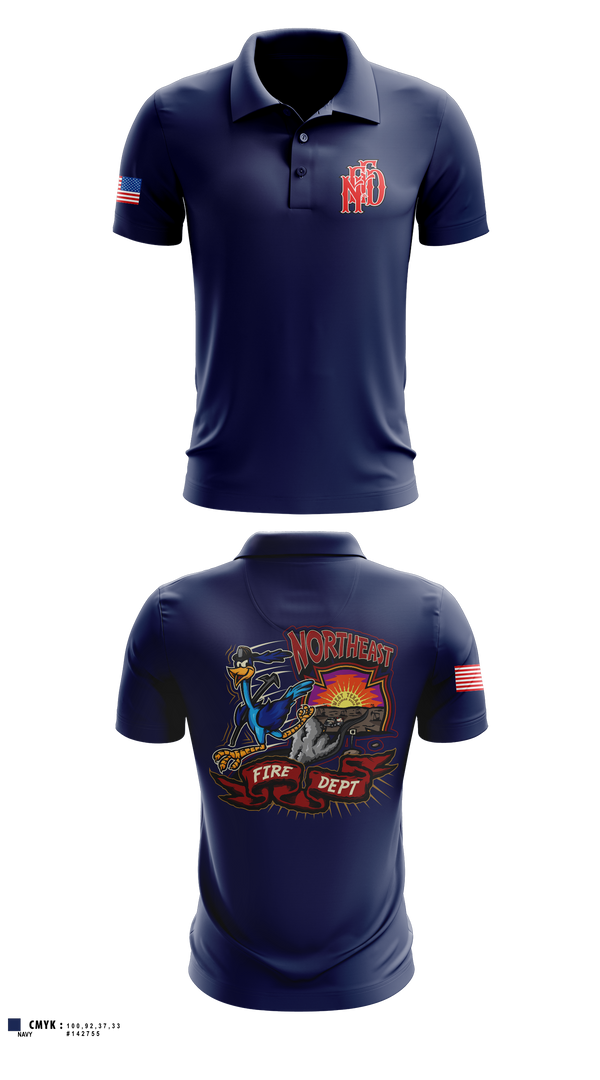Short Sleeve Performance Polo, Northeast Fire Department, Fire Department, Teamtime, Team time, sublimation, custom sports apparel, team uniforms, spirit wear, spiritwear, sports uniforms, custom shirts, team store, custom team store, fundraiser sports, apparel fundraiser
