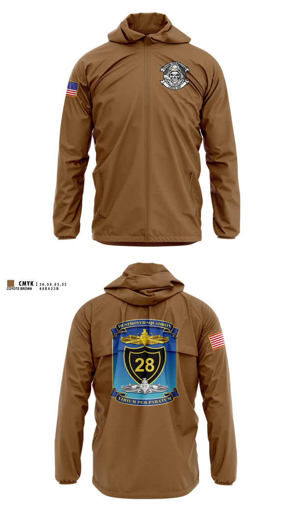Windbreaker, Destroyer Squadron 28, Navy, Teamtime, Team time, sublimation, custom sports apparel, team uniforms, spirit wear, spiritwear, sports uniforms, custom shirts, team store, custom team store, fundraiser sports, apparel fundraiser