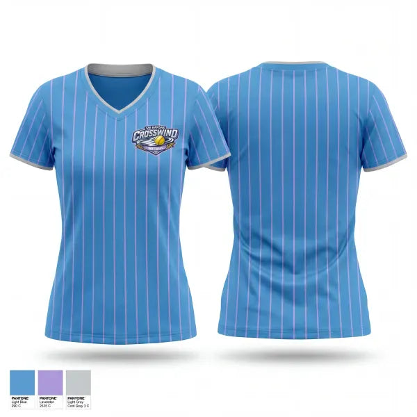 Womens Short Sleeve Vneck Shirt, SW Kansas Crosswind, Softball, Teamtime, Team time, sublimation, custom sports apparel, team uniforms, spirit wear, spiritwear, sports uniforms, custom shirts, team store, custom team store, fundraiser sports, apparel fundraiser