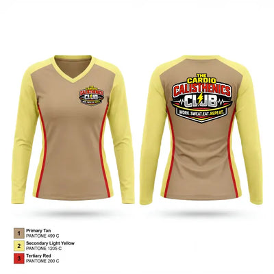 The Cardio Calisthenics Club 25531095 Women's Long Sleeve V-neck Shirt - 2