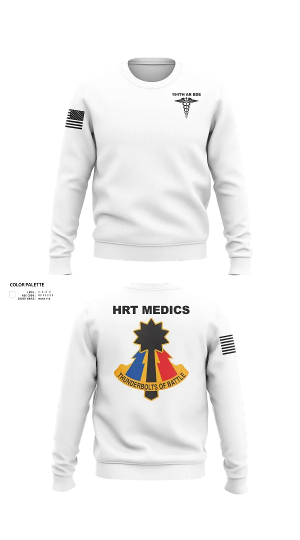 Crew Neck Sweatshirt, 194th AR BDE HRT Medics, Army, Teamtime, Team time, sublimation, custom sports apparel, team uniforms, spirit wear, spiritwear, sports uniforms, custom shirts, team store, custom team store, fundraiser sports, apparel fundraiser