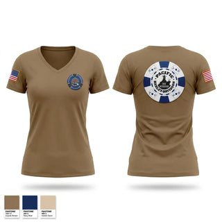 Womens Short Sleeve Vneck Shirt, Naval Construction Group One, Navy, Teamtime, Team time, sublimation, custom sports apparel, team uniforms, spirit wear, spiritwear, sports uniforms, custom shirts, team store, custom team store, fundraiser sports, apparel fundraiser