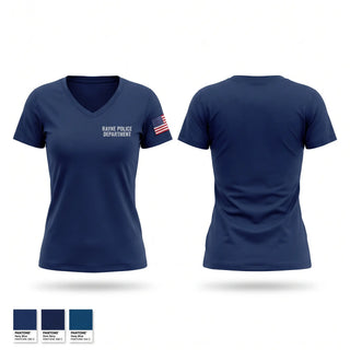 Womens Short Sleeve Vneck Shirt, Rayne Police Department, Police, Teamtime, Team time, sublimation, custom sports apparel, team uniforms, spirit wear, spiritwear, sports uniforms, custom shirts, team store, custom team store, fundraiser sports, apparel fundraiser