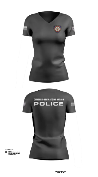 Womens Short Sleeve Vneck Shirt, Citizen Pottawatomie nation Police Department, Police, Teamtime, Team time, sublimation, custom sports apparel, team uniforms, spirit wear, spiritwear, sports uniforms, custom shirts, team store, custom team store, fundraiser sports, apparel fundraiser