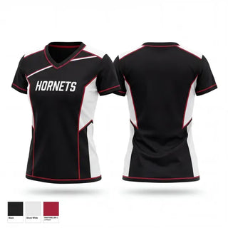 Womens Short Sleeve Vneck Shirt, Hornets, , Teamtime, Team time, sublimation, custom sports apparel, team uniforms, spirit wear, spiritwear, sports uniforms, custom shirts, team store, custom team store, fundraiser sports, apparel fundraiser