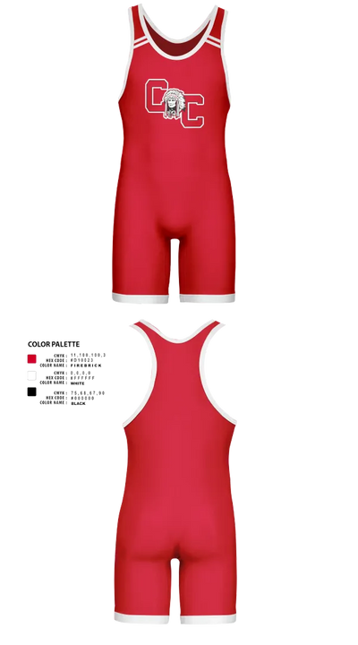 Crow Creek Chieftains 87390288 Wrestling Singlet - 40