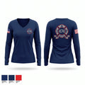 Elyria Fire Department Women's Long Sleeve V-neck Shirt - 1