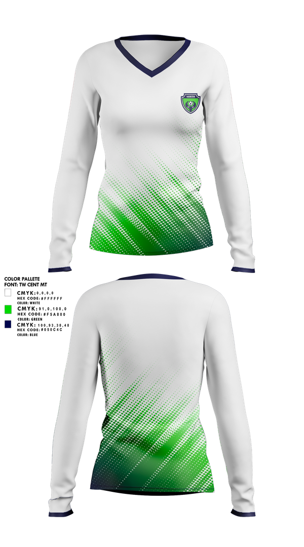 Womens Long Sleeve Vneck Shirt, North Fc, Women's Soccer, Teamtime, Team time, sublimation, custom sports apparel, team uniforms, spirit wear, spiritwear, sports uniforms, custom shirts, team store, custom team store, fundraiser sports, apparel fundraiser