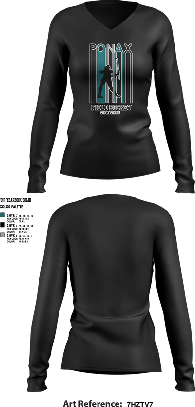 Massaponax Field Hockey 71618187 Women's Long Sleeve V-neck Shirt - 2