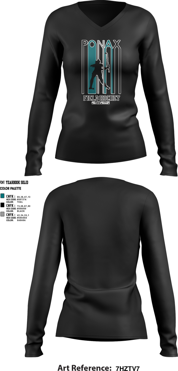 Womens Long Sleeve Vneck Shirt, Massaponax Field Hockey, Field Hockey, Teamtime, Team time, sublimation, custom sports apparel, team uniforms, spirit wear, spiritwear, sports uniforms, custom shirts, team store, custom team store, fundraiser sports, apparel fundraiser
