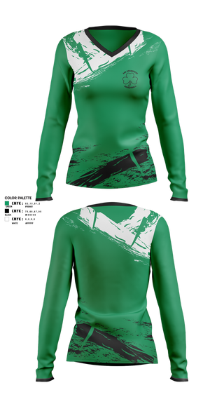 Womens Long Sleeve Vneck Shirt, Shamrocks, Women's Basketball, Teamtime, Team time, sublimation, custom sports apparel, team uniforms, spirit wear, spiritwear, sports uniforms, custom shirts, team store, custom team store, fundraiser sports, apparel fundraiser