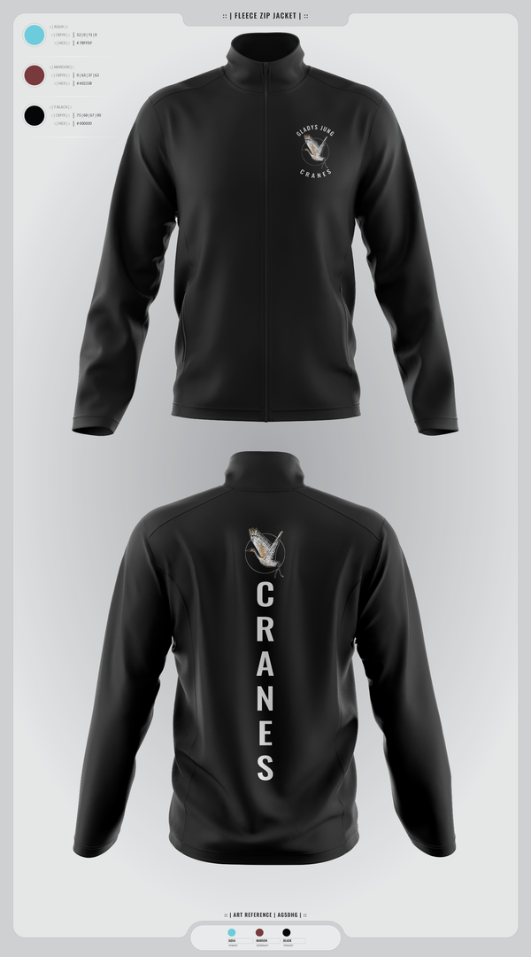 Fleece Jacket, Cranes, Spirit Store, Teamtime, Team time, sublimation, custom sports apparel, team uniforms, spirit wear, spiritwear, sports uniforms, custom shirts, team store, custom team store, fundraiser sports, apparel fundraiser