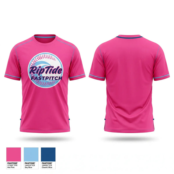Short Sleeve Performance Shirt, Pompano Beach Riptide, Softball, Teamtime, Team time, sublimation, custom sports apparel, team uniforms, spirit wear, spiritwear, sports uniforms, custom shirts, team store, custom team store, fundraiser sports, apparel fundraiser