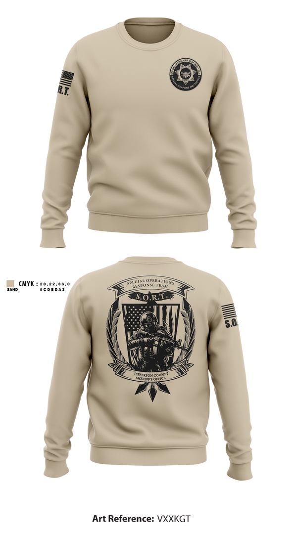 Crew Neck Sweatshirt, Jefferson County Sheriff's Office S.O.R.T., Police, Teamtime, Team time, sublimation, custom sports apparel, team uniforms, spirit wear, spiritwear, sports uniforms, custom shirts, team store, custom team store, fundraiser sports, apparel fundraiser