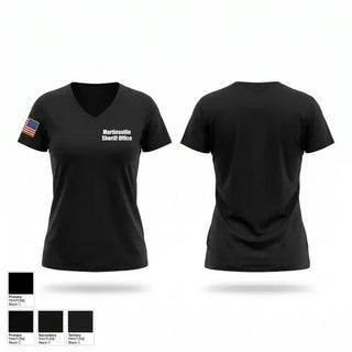 Womens Short Sleeve Vneck Shirt, Martinsville Sheriff Office, Police, Teamtime, Team time, sublimation, custom sports apparel, team uniforms, spirit wear, spiritwear, sports uniforms, custom shirts, team store, custom team store, fundraiser sports, apparel fundraiser