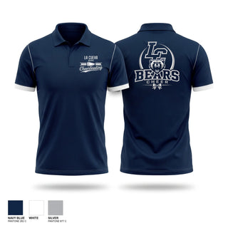 Short Sleeve Performance Polo, La Cueva Bears, Cheer, Teamtime, Team time, sublimation, custom sports apparel, team uniforms, spirit wear, spiritwear, sports uniforms, custom shirts, team store, custom team store, fundraiser sports, apparel fundraiser