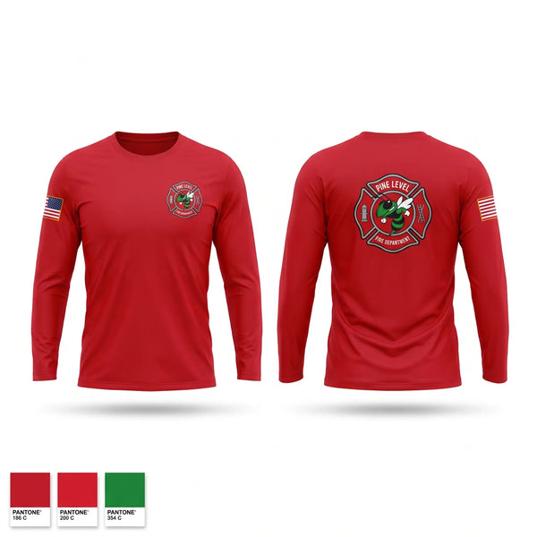 Long Sleeve Performance Shirt, Pine Level Fire Department, Fire Department, Teamtime, Team time, sublimation, custom sports apparel, team uniforms, spirit wear, spiritwear, sports uniforms, custom shirts, team store, custom team store, fundraiser sports, apparel fundraiser