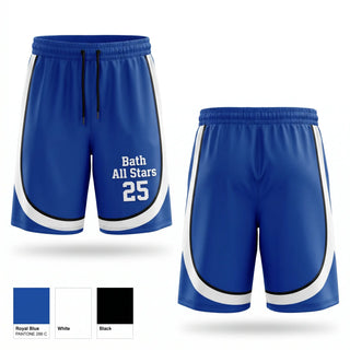 Athletic Shorts With Pockets, Bath All Stars, Baseball, Teamtime, Team time, sublimation, custom sports apparel, team uniforms, spirit wear, spiritwear, sports uniforms, custom shirts, team store, custom team store, fundraiser sports, apparel fundraiser