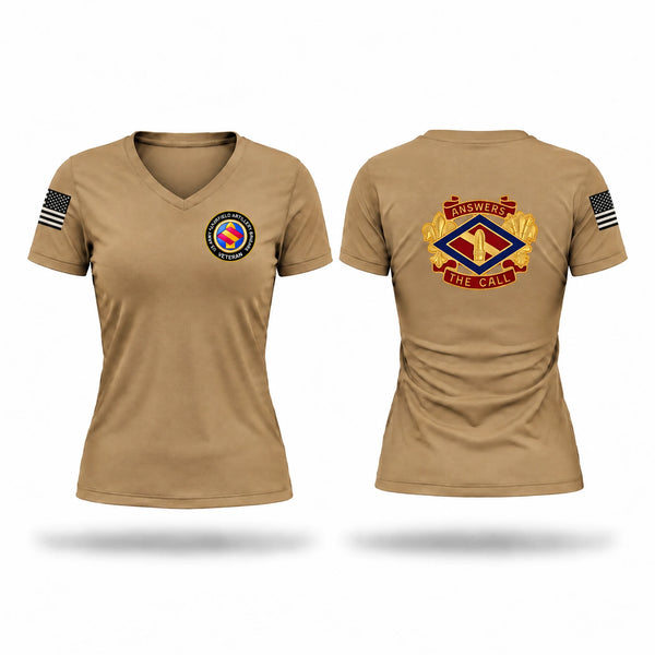 Womens Short Sleeve Vneck Shirt, 142nd field artillery, Army, Teamtime, Team time, sublimation, custom sports apparel, team uniforms, spirit wear, spiritwear, sports uniforms, custom shirts, team store, custom team store, fundraiser sports, apparel fundraiser