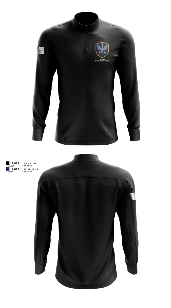 Quarter Zip Jacket, US Army Special Victims’ Counsel, , Teamtime, Team time, sublimation, custom sports apparel, team uniforms, spirit wear, spiritwear, sports uniforms, custom shirts, team store, custom team store, fundraiser sports, apparel fundraiser